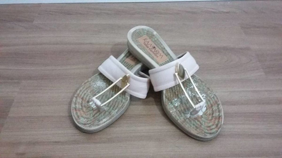 sandalia rasteira ramarim total confort