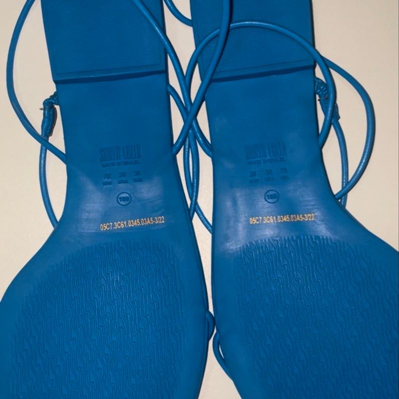 Rasteirinha Santa Lola Azul Rasteira Feminina Santa Lolla Nunca