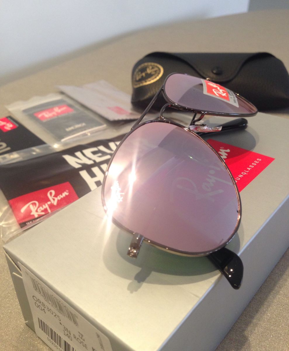 Ray Ban Aviador Rose Original | Óculos Feminino Ray Ban Nunca Usado ...