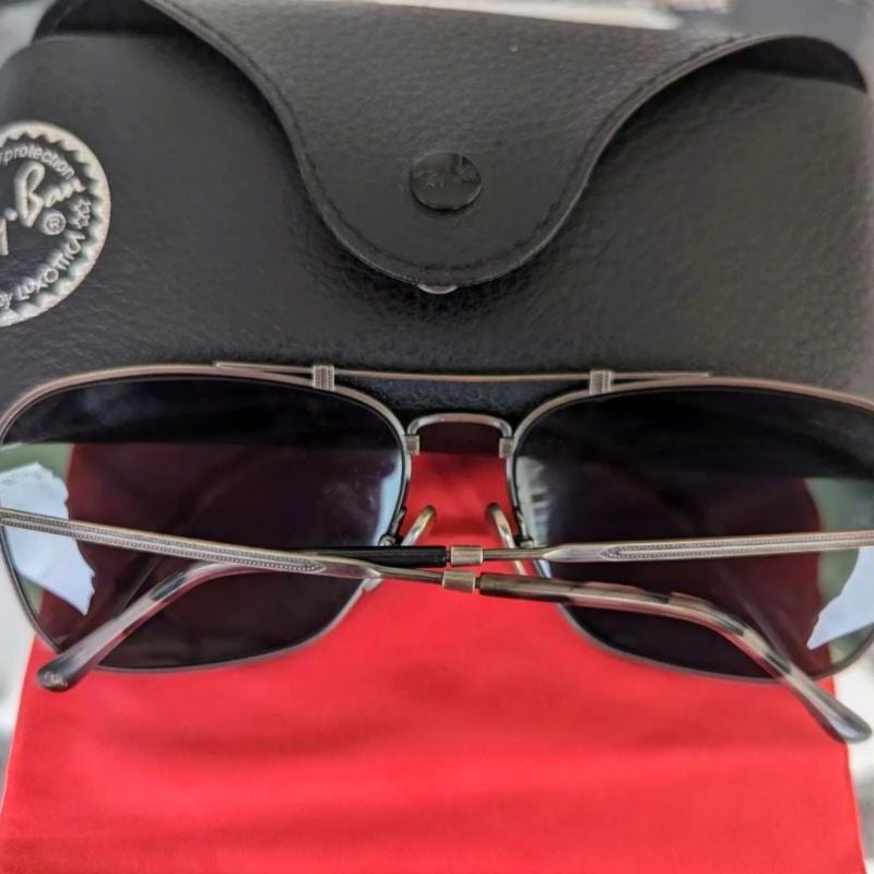 Ray-Ban Caravan Titanium Made In Japan Rb8136 Antique Silver/G-15