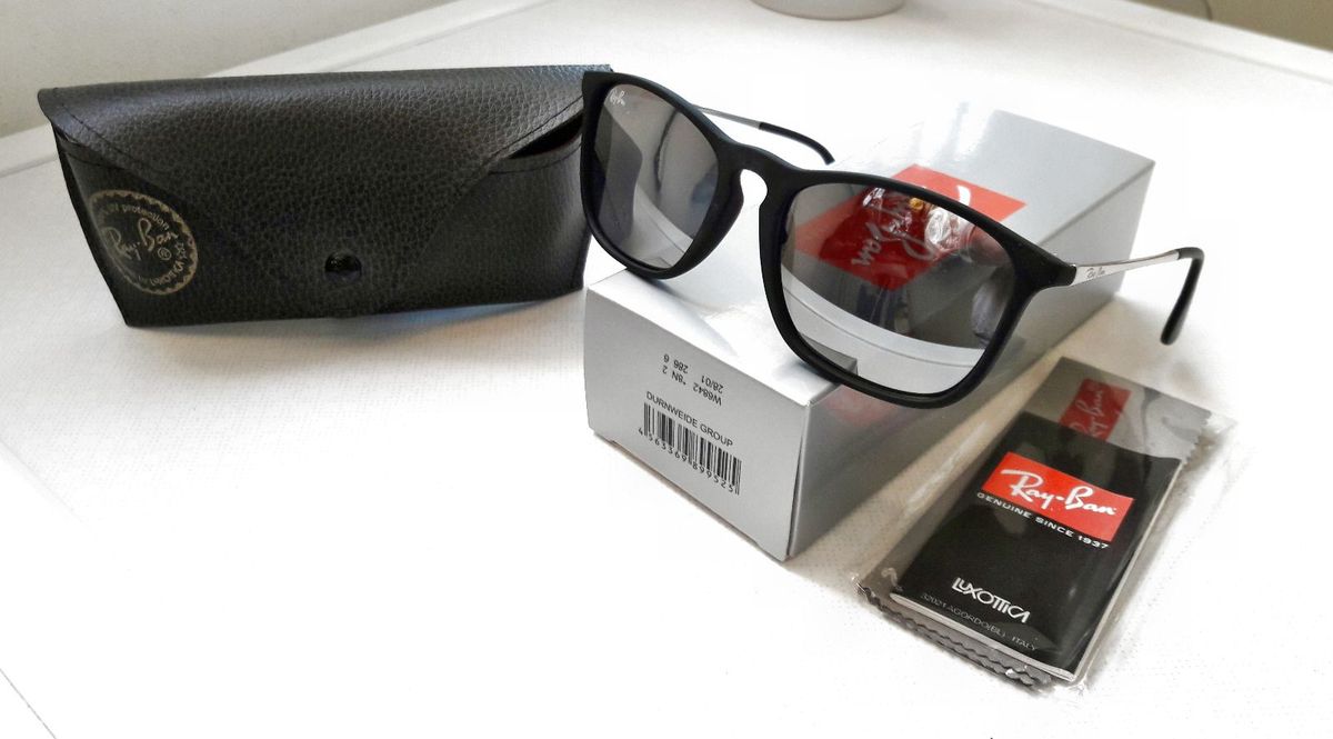 ray ban chris prata espelhado - óculos ray-ban