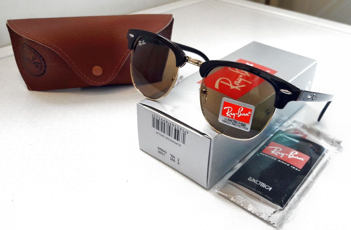 ray ban clubmaster marrom degrade - óculos ray-ban