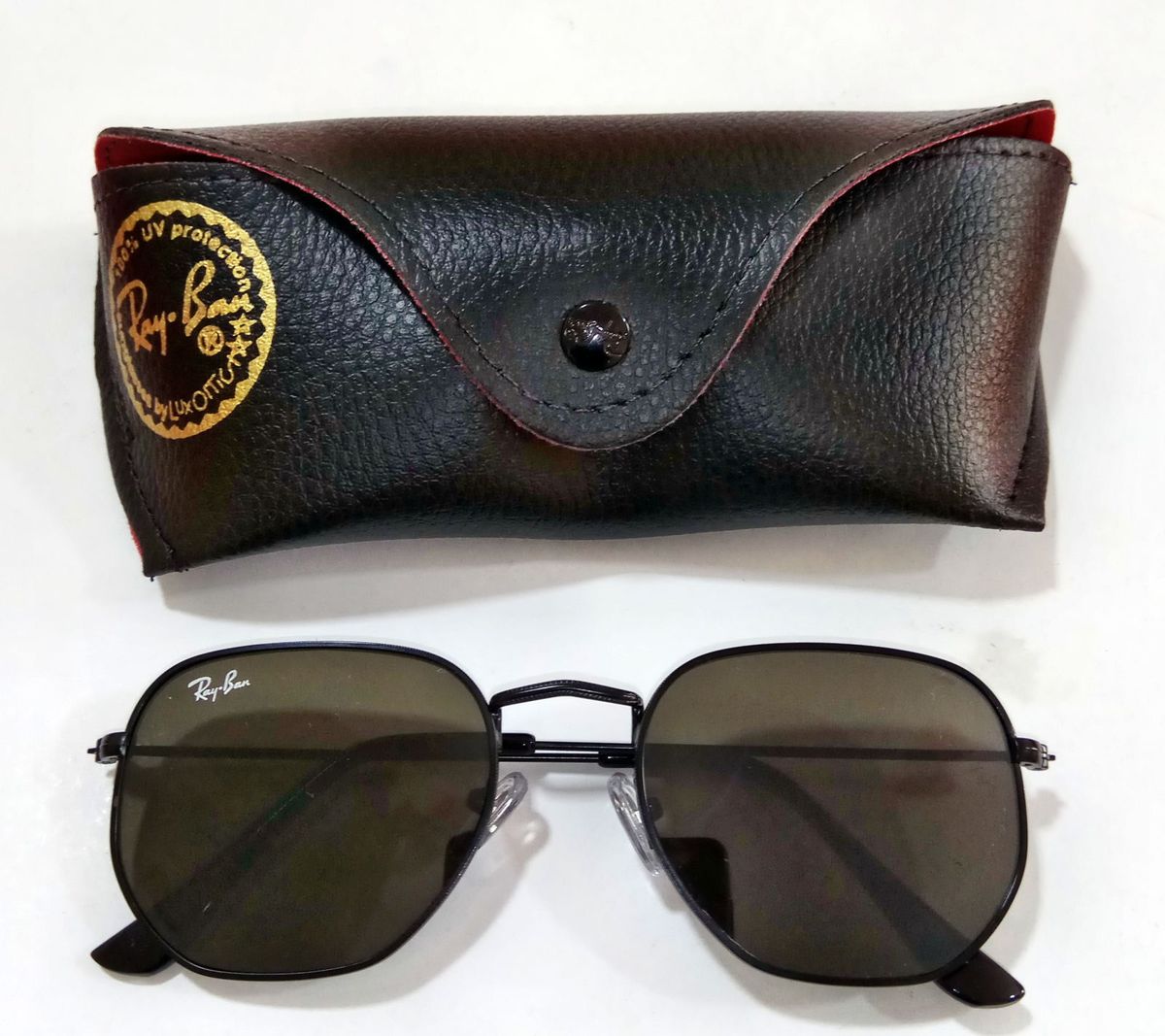 ray ban hexagonal preto - óculos ray-ban