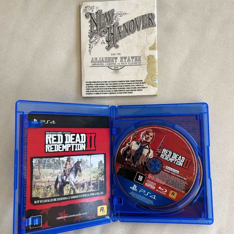 Red Dead Redemption 2 + Mapa Mídia Física Playstation 4 Jogo Ps4