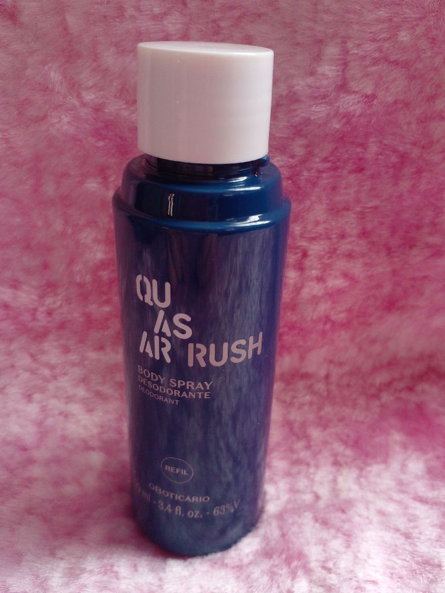 Refil Body Spray Quasar Rush Perfume Masculino Boticário Nunca Usado
