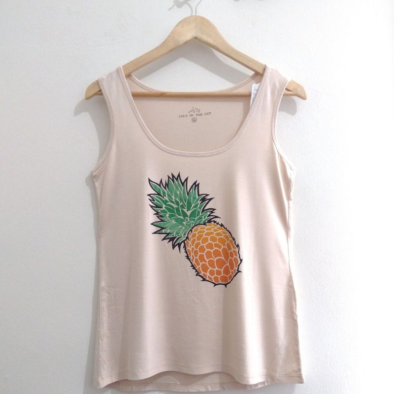 Blusa store feminina pineapple