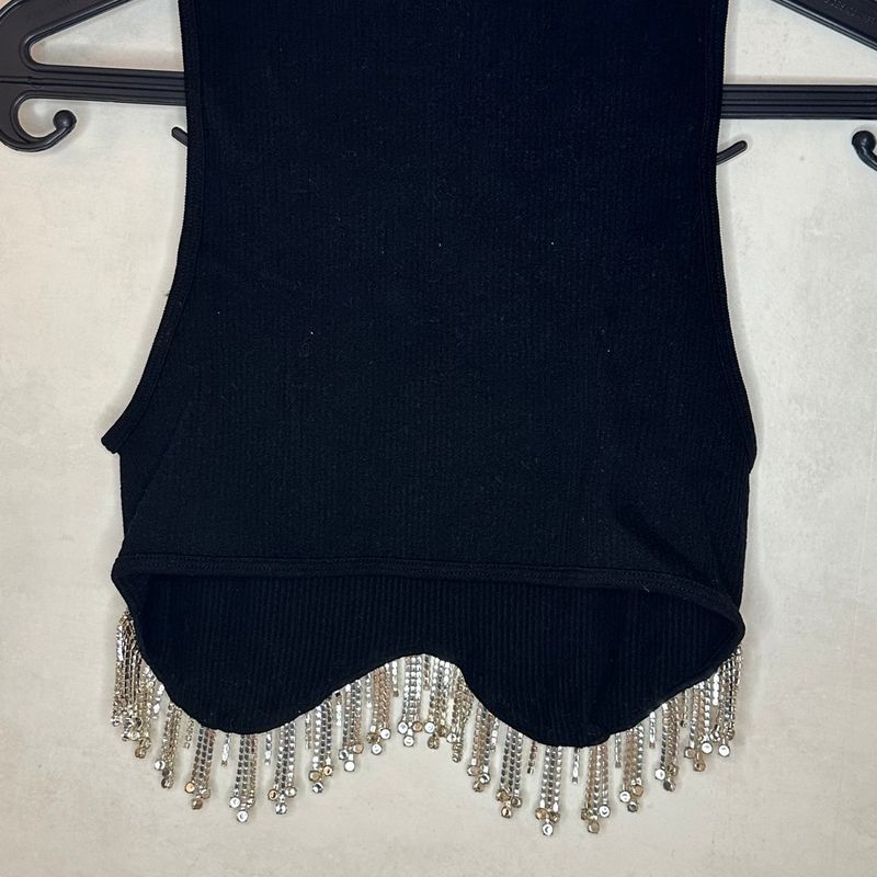 Top de Strass sem Costura Zara, Blusa Feminina Zara Nunca Usado 93688227