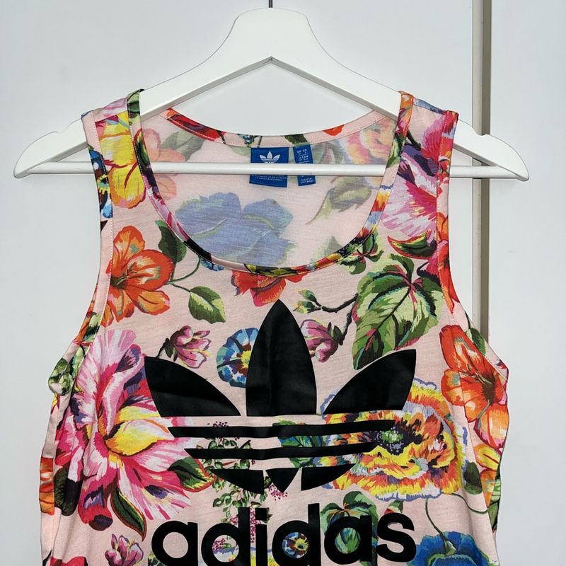 Regata Feminina (farm X Adidas) Estampa Floral Blusa Feminina Adidas  Farm Usado 96743461 enjoei