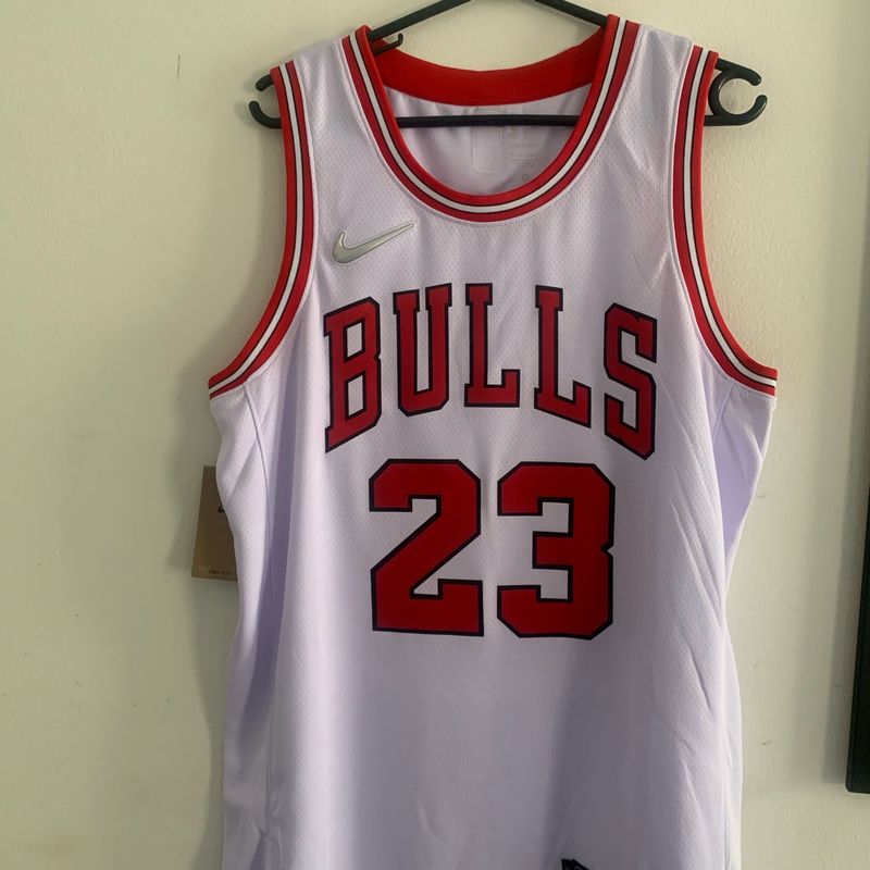 Regata Nba Nike Chicago Bulls Jordan Branca Camiseta Masculina