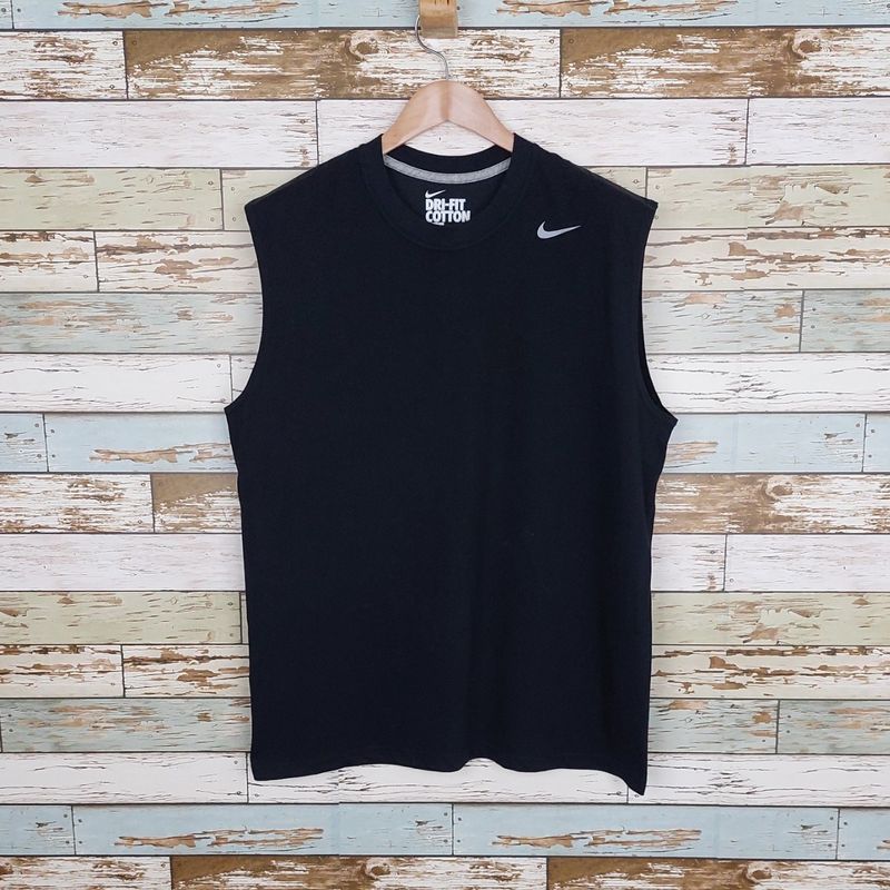 Regata Nike Dri Fit Cotton Preta em Algodão Masculina Camiseta Masculina  Nike Usado 101609751 enjoei