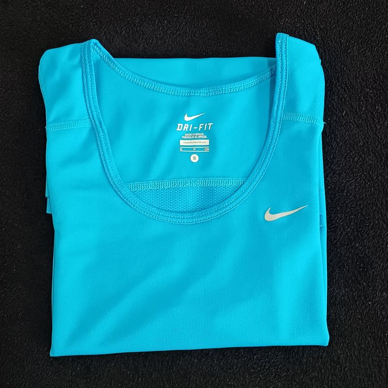 Regata Nike Dri-Fit Miler Masculina Azul Claro Camiseta