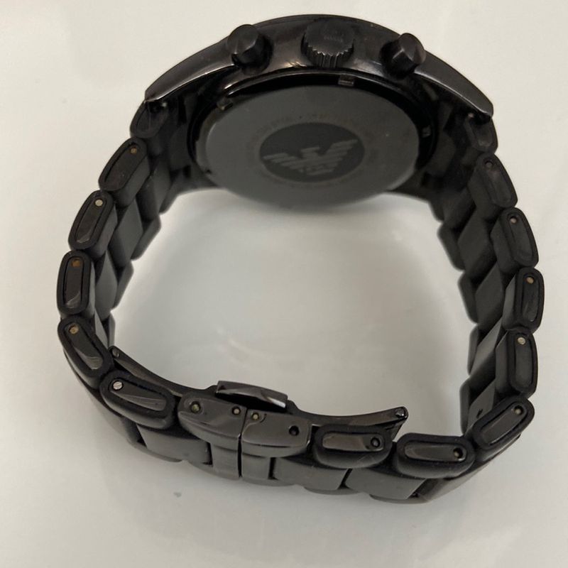 Emporio armani black clearance chain watch