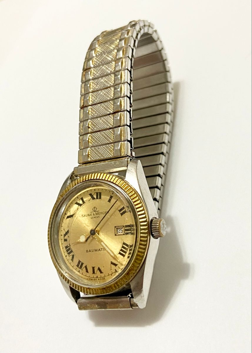 Relógio Antigo Baume Mercier Modelo Baumatic Dourado Anos 70 | Relógio ...