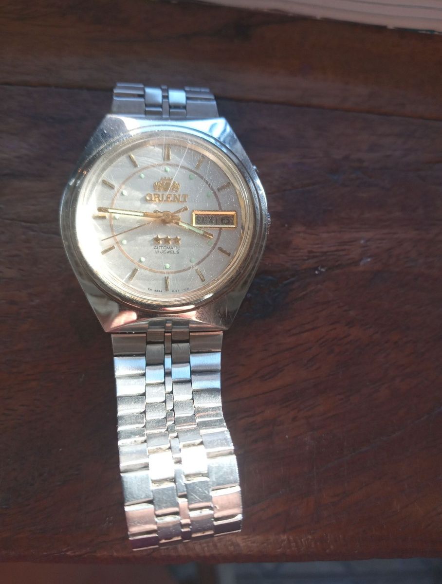 Relógio Antigo da Marca Oriente 3 Estrelas Automatic 21 Jewels ...
