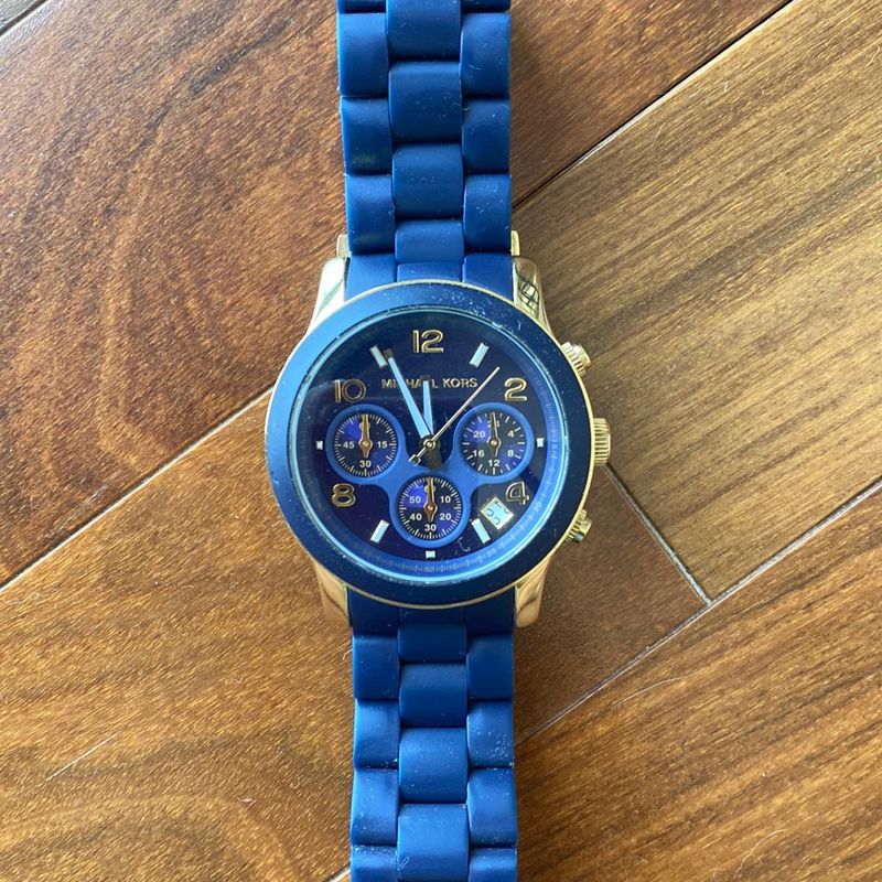 Relogio michael best sale kors azul feminino