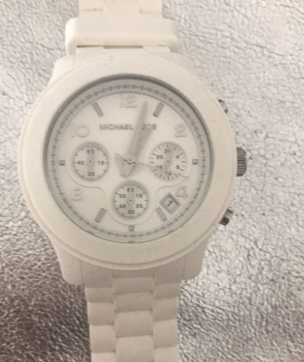 relogio branco michael kors