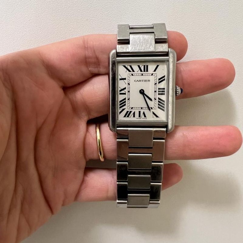 Relogio Cartier Tank Solo Quartz A o G Rel gio Feminino Cartier Usado 90577809 enjoei