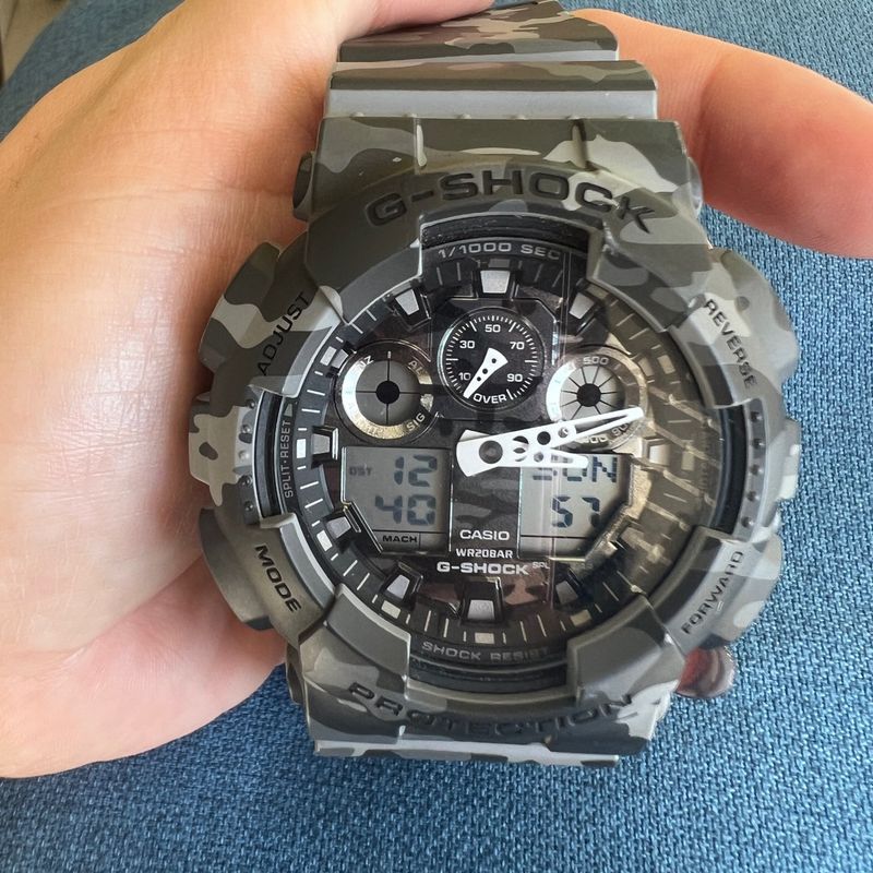 Relógio Casio G-Shock Camuflado Ga-100cm-8adr Resistente a Choques