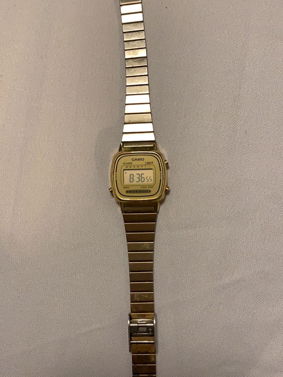 relogio casio vintage dourado