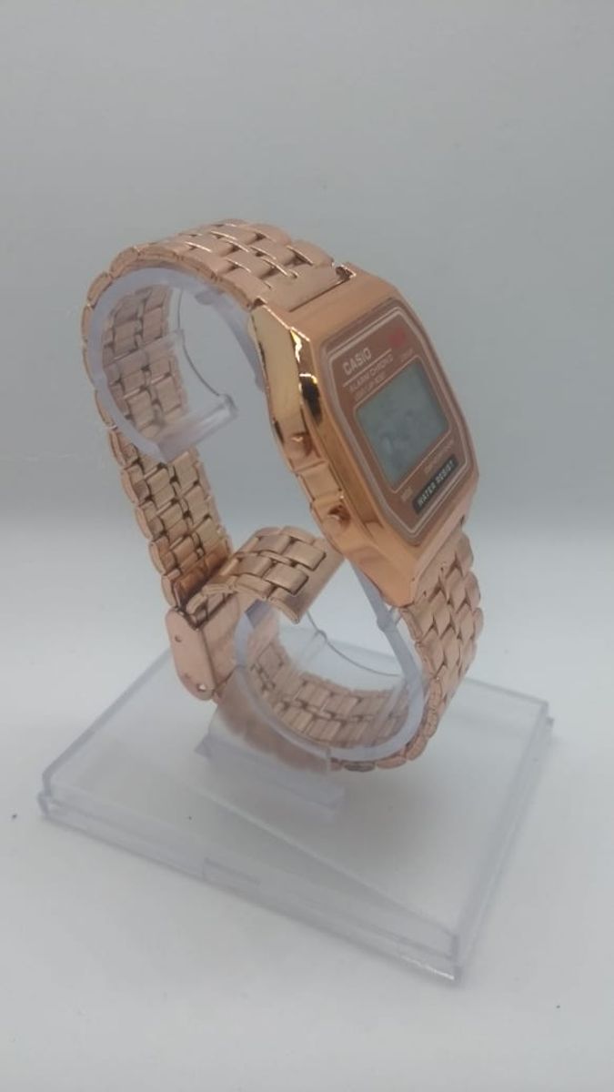 casio vintage rose gold digital watch