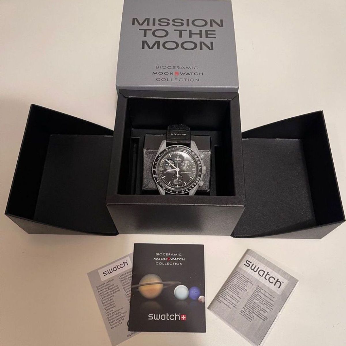 Relógio Collab Omega X Swatch Bioceramic Moonswatch Missão À Lua ...