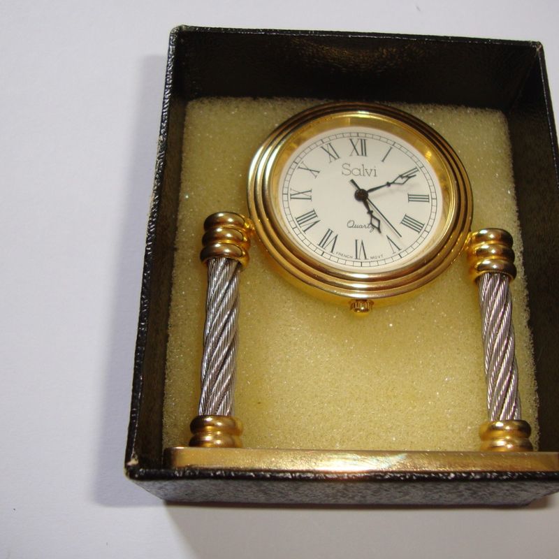 Relogio de Mesa Mini Marca Salvi Made French Antigo Quartz  Cacareco Salvi Usado 98670827 enjoei