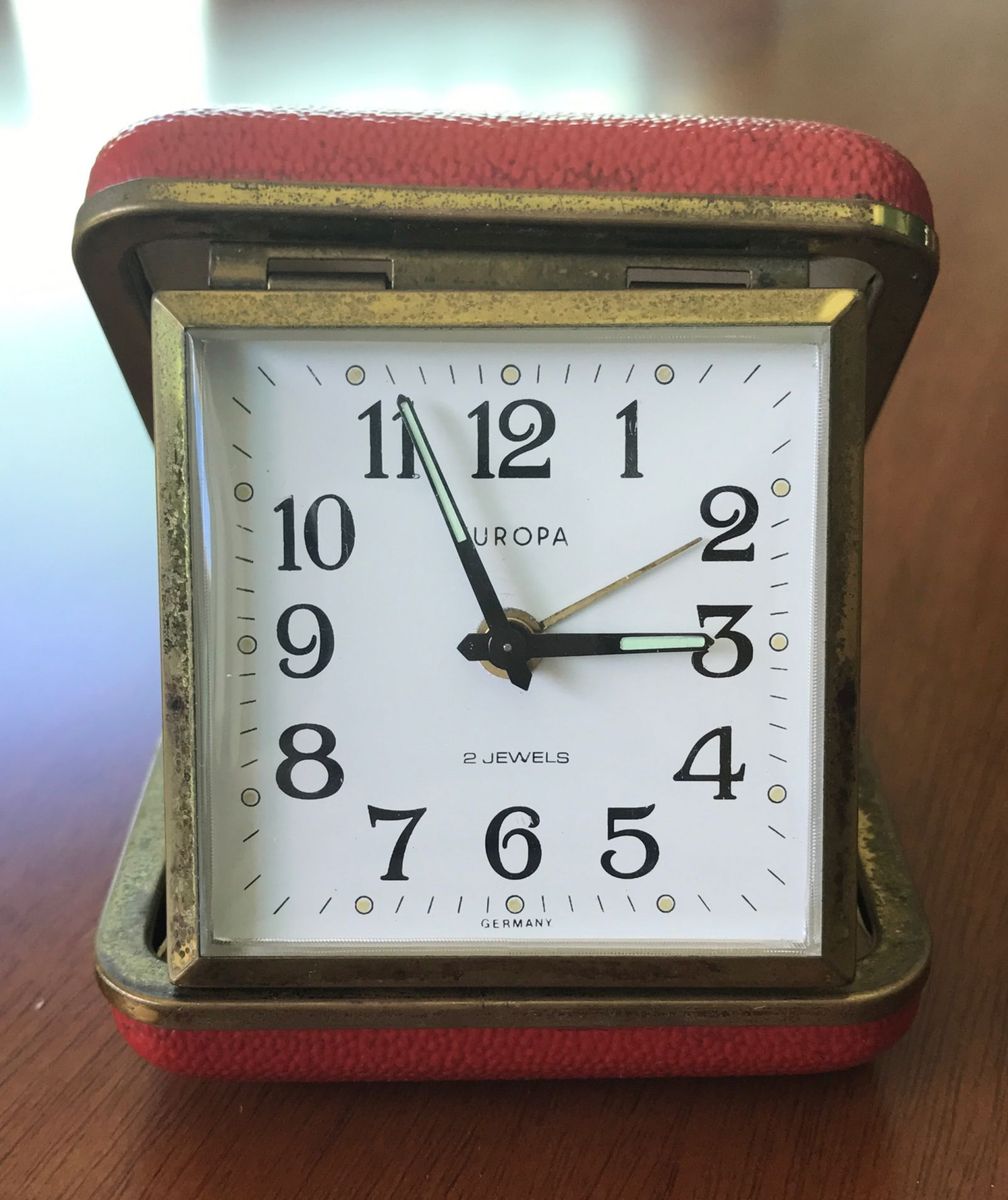 Relógio Despertador Portátil Europa 2 Jewels Germany Produto Vintage