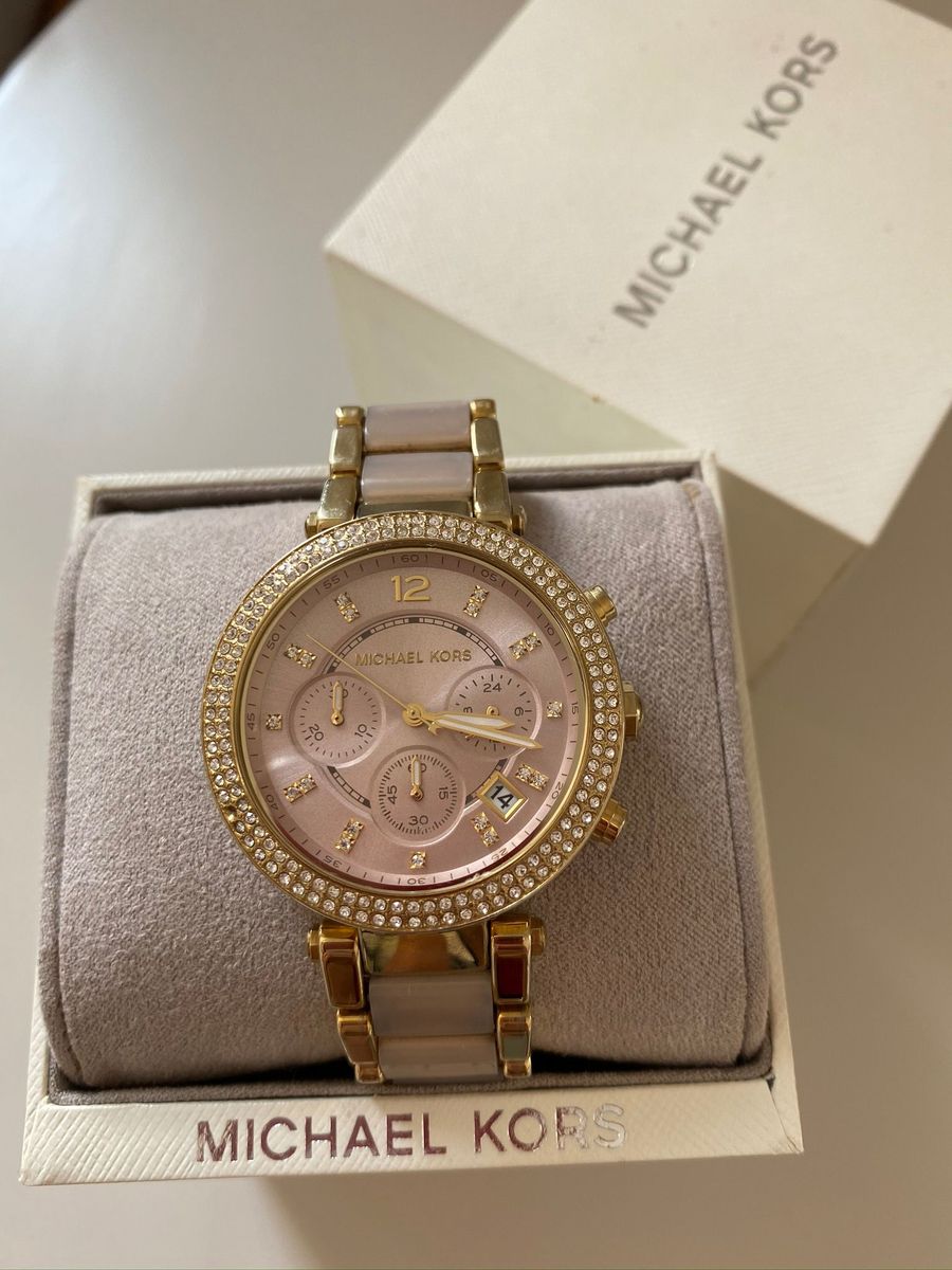 Relógio Dourado com Pedras Kors | Relógio Feminino Michael Kors Collection Usado 41262666 | enjoei
