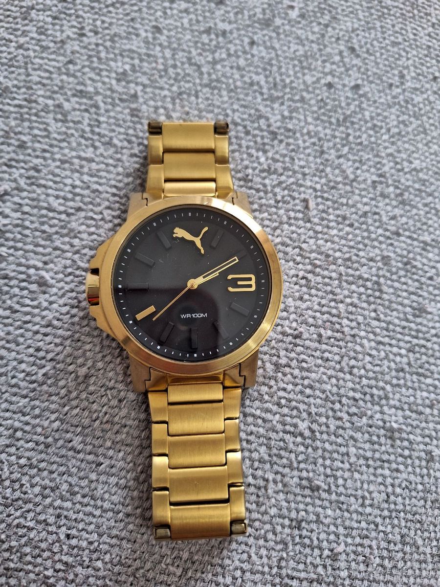 Marca Puma Original Relogio Puma Wr100m Dourado RELOGIO DE PULSO