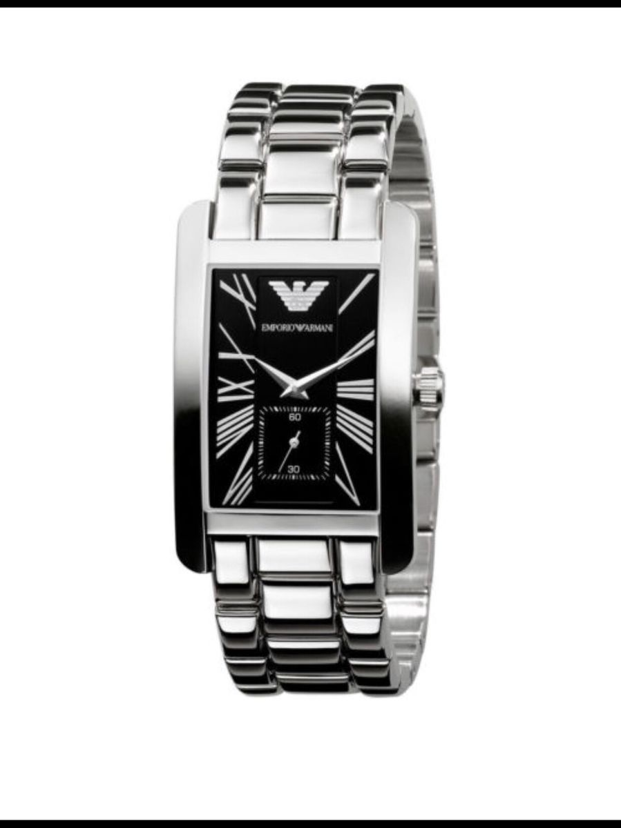 Relogio Emporio Armani Ar0156 Retangular Aço Masculino | Relógio ...