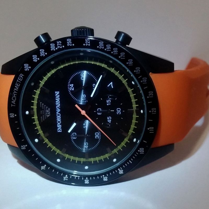 Emporio armani ar5987 deals orange chronograph watch