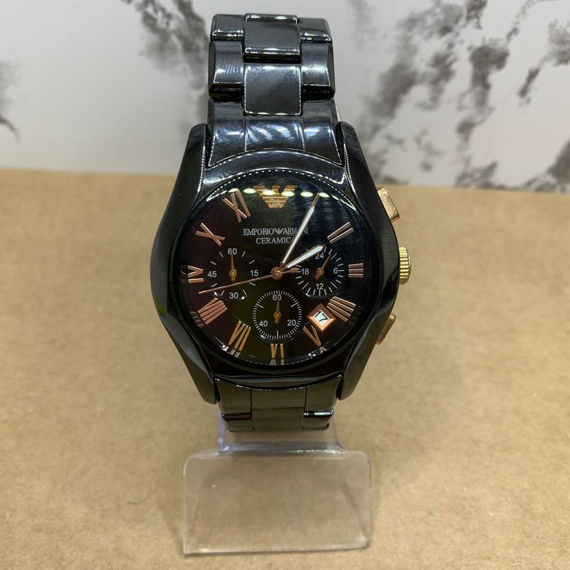 Rel gio Emporio Armani Cer mica Ar1410 Chronograph Black Dial original Rel gio Masculino Armani Nunca Usado 65973639 enjoei