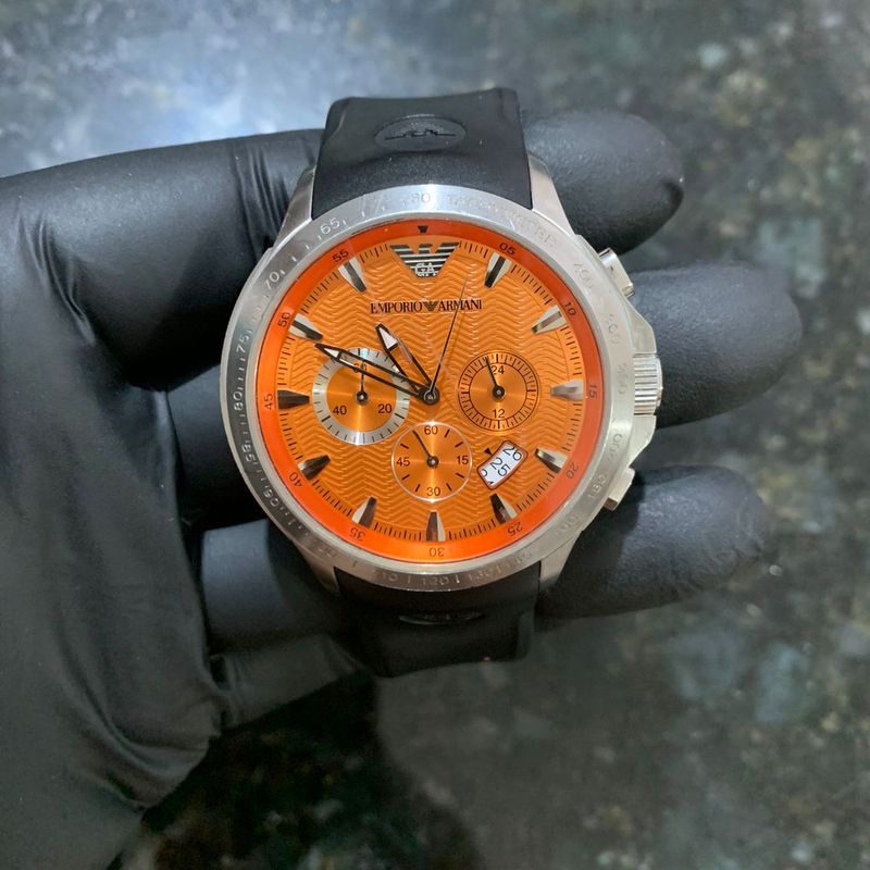 Relógio Emporio Armani Laranja Ar0652 | Relógio Masculino Emporio