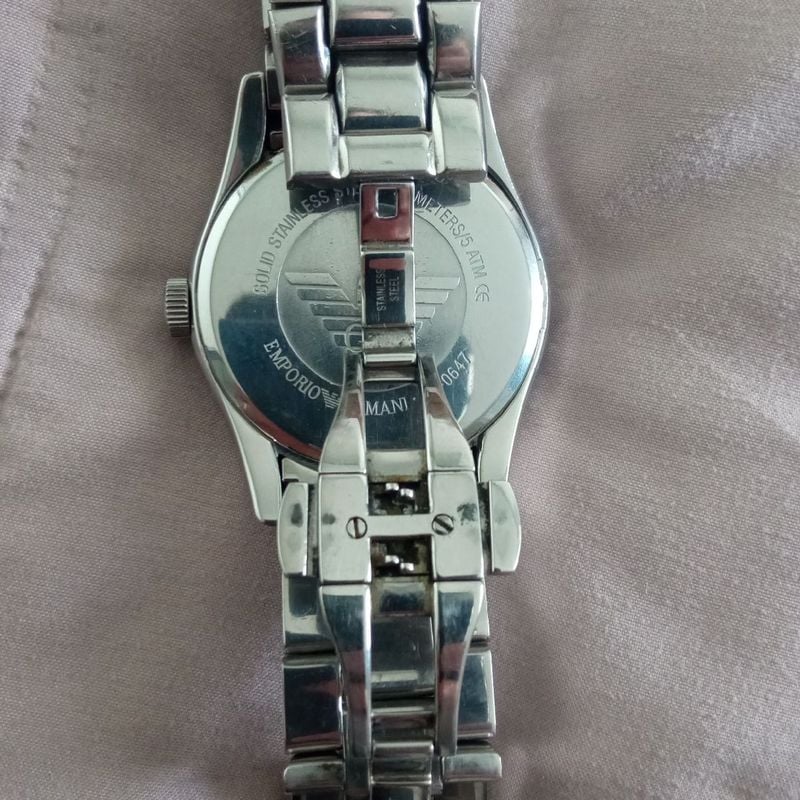 Emporio armani watch shop stainless steel back