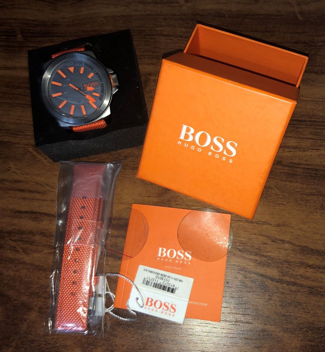 Rel gio Hugo Boss Masculino Nylon Laranja 1513010 Rel gio Masculino Hugo Boss Usado 32027688 enjoei