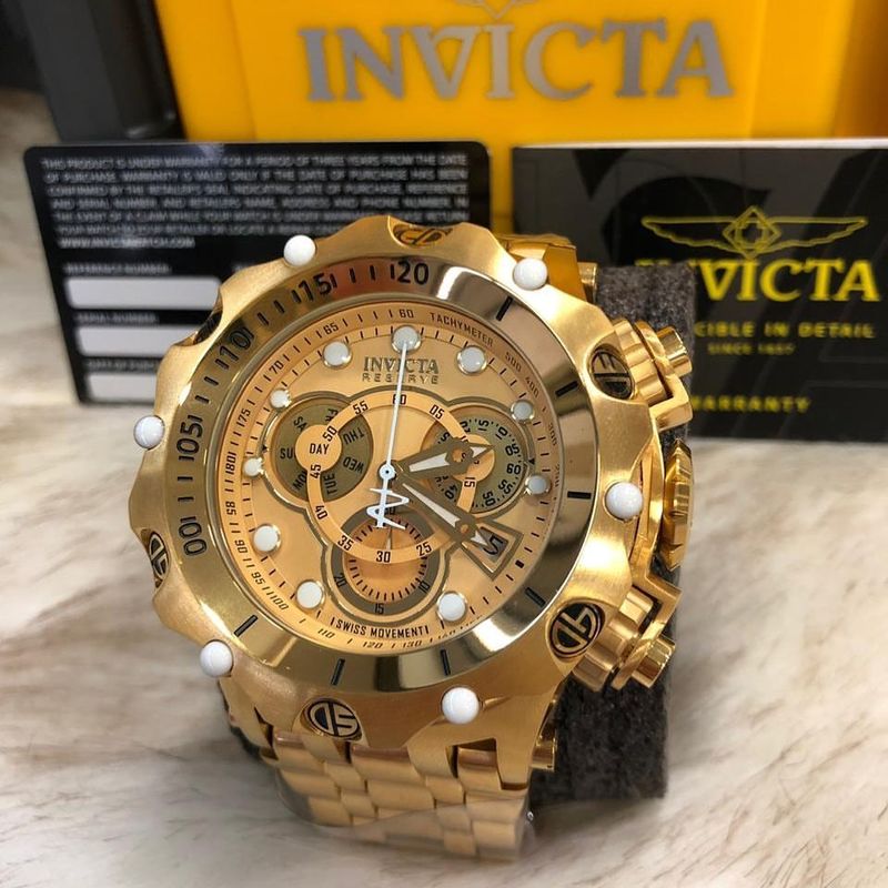 Relogio Invicta Hybrid Relogio Invicta Hybrid Banhado A Ouro 18 K