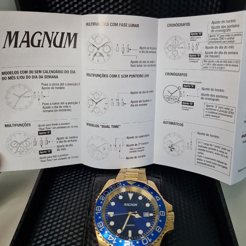 Relógio Magnum Ma32934a Dourado, Relógio Masculino Magnum Nunca Usado  87033788