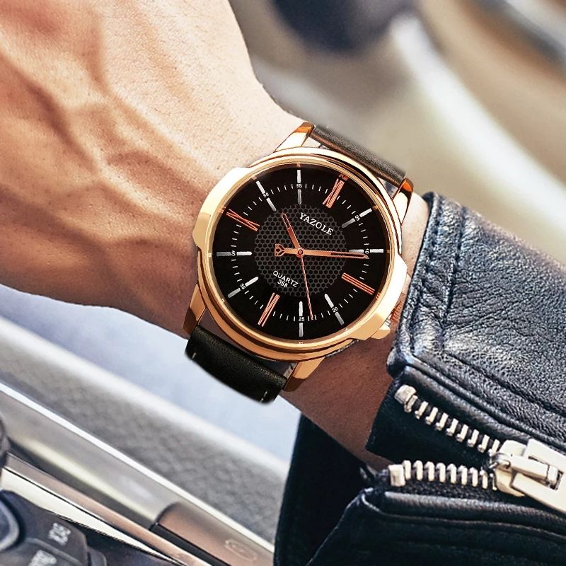 Relógio Masculino Couro Marrom com fundo Preto Presente para namorado com  caixa Importado Luxo - Amor Lindo