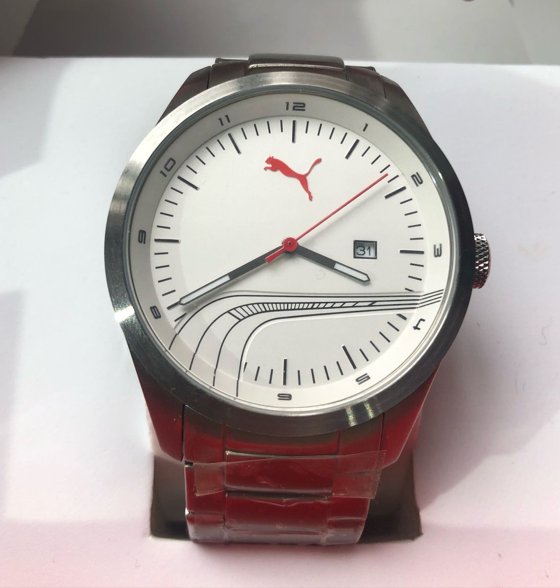 relogio puma prata masculino