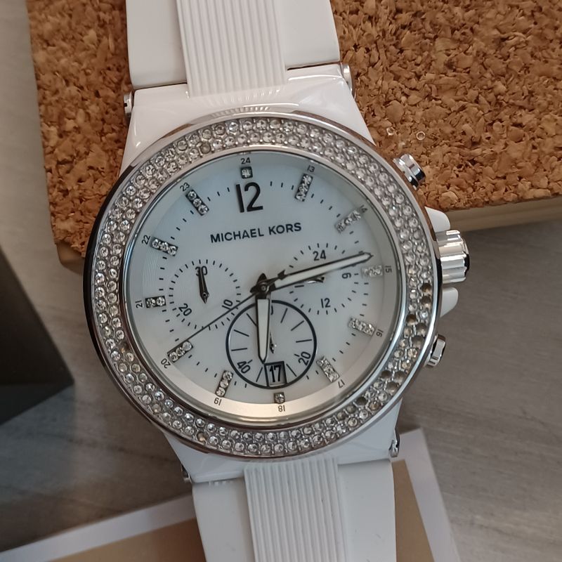 Relogio branco michael store kors