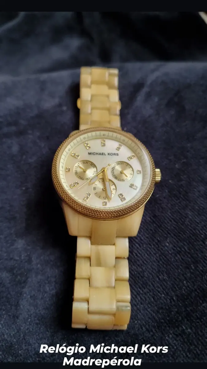 Relogio michael sale kors feminino madreperola