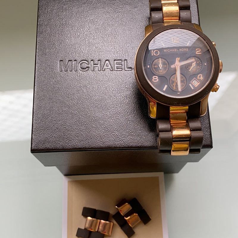 Relogio michael kors cheap feminino marrom