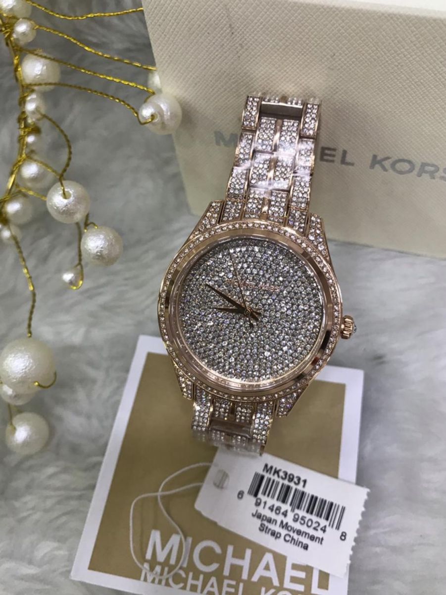 relogio michael kors feminino com pedras