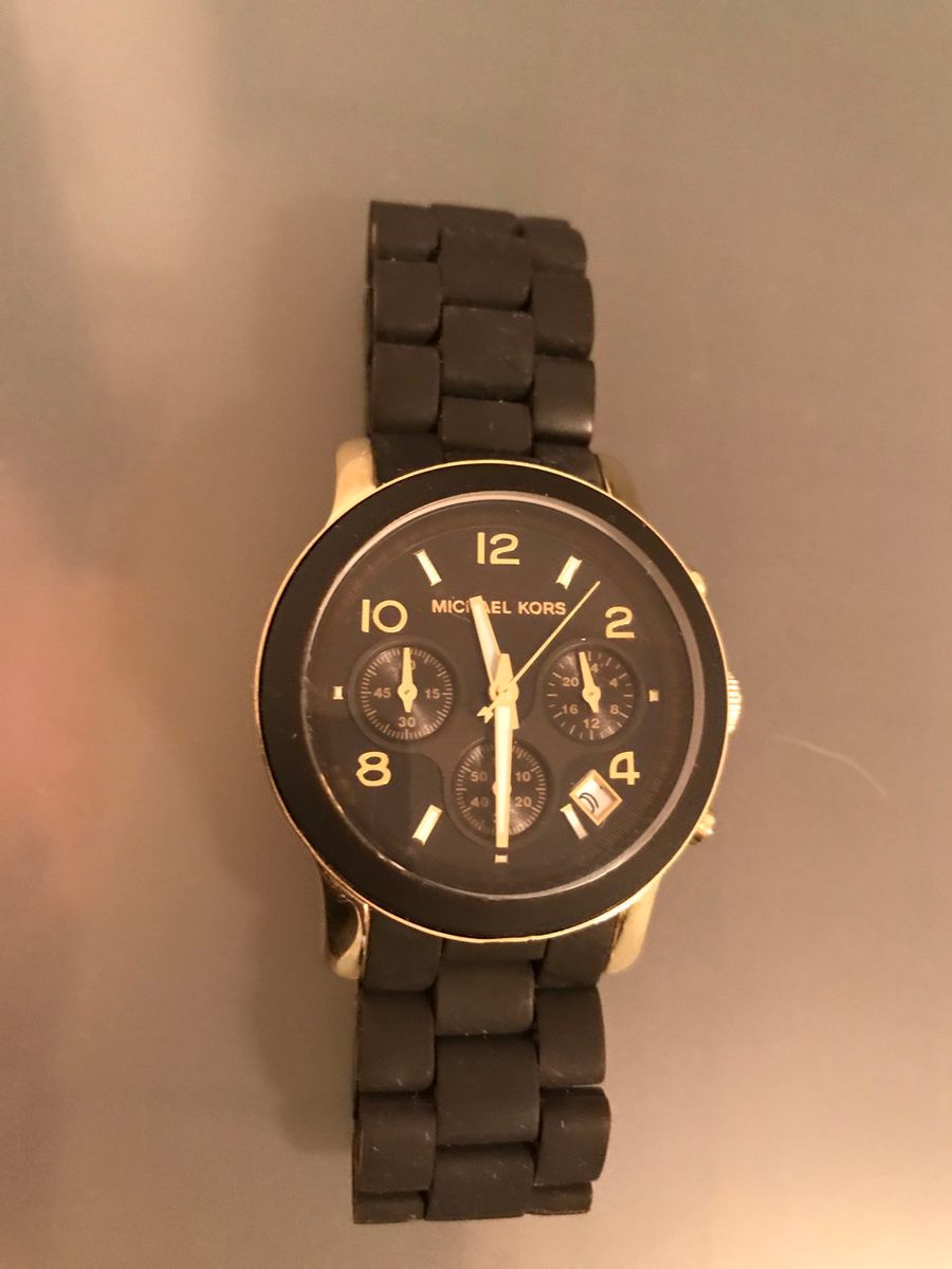 relogio michael kors marrom com dourado