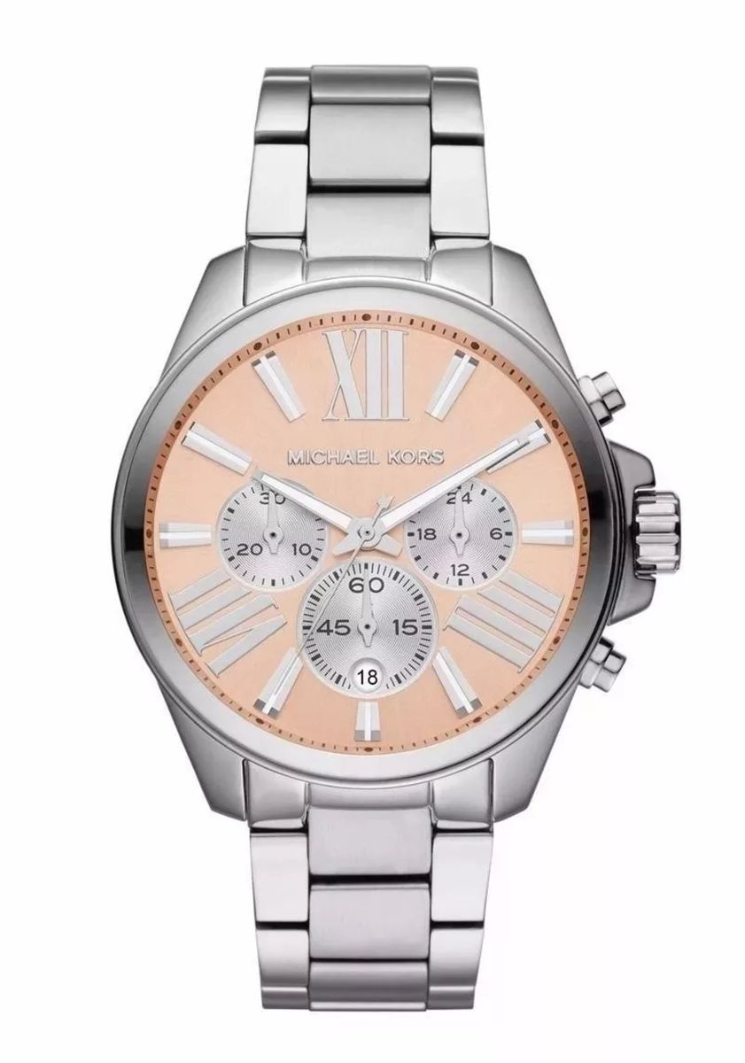 Relogio michael kors store prata com rose