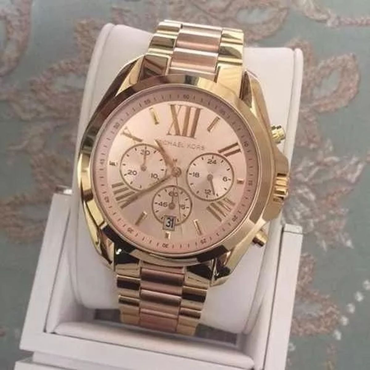 michael kors relogio dourado