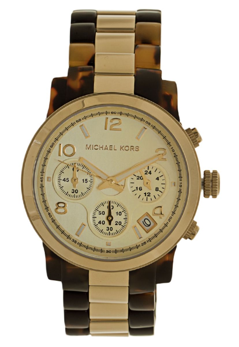 relogio michael kors marrom com dourado