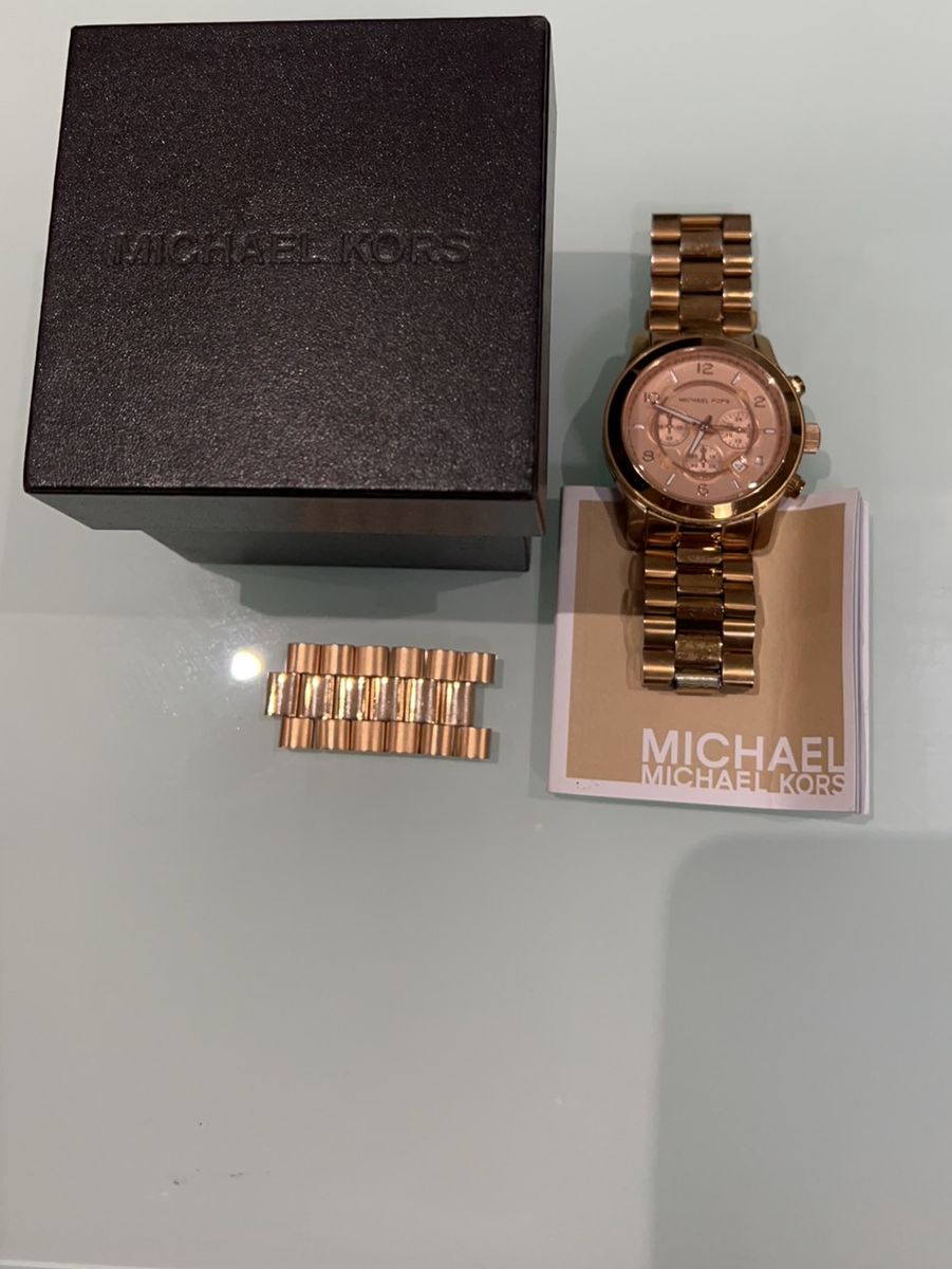 Rel gio Michael Kors Original Modelo Mk 8096 Cor Rose Rel gio