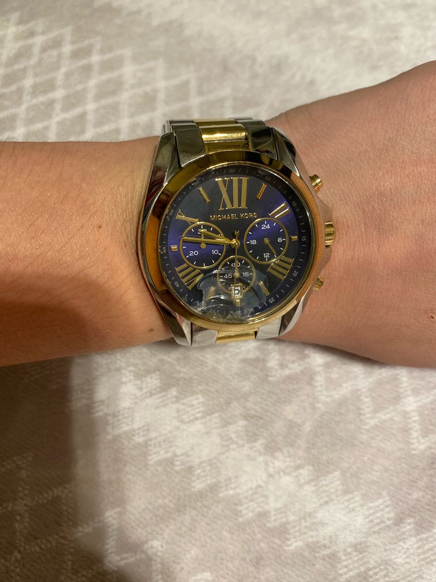 relogio michael kors prata e rose
