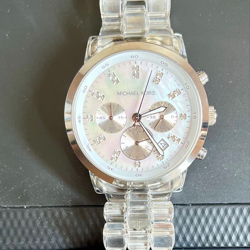 Relogio michael kors pulseira 2024 transparente